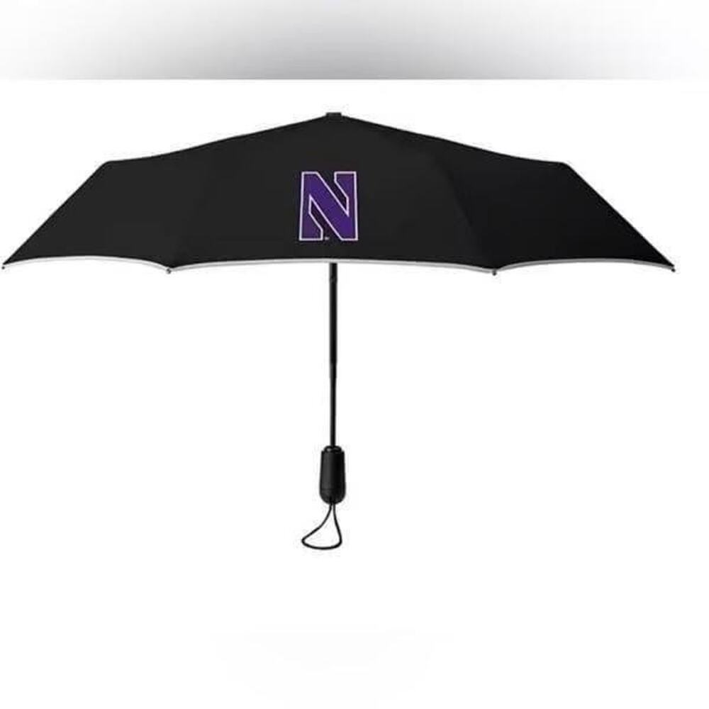 Northwestern Wildcats Umbrella Travel Compact Black NCAA Football Weatherman